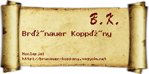 Brünauer Koppány névjegykártya